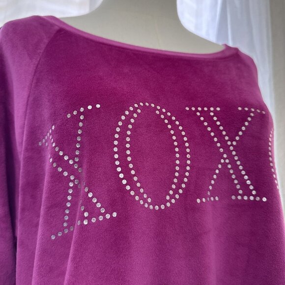 Women's Casual Pink Sweater Embellished XOXO Logo Raglan Long Sleeve Sz XL - Picture 3 of 10